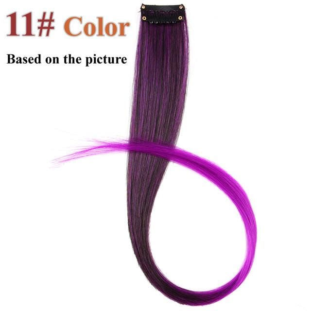 20 colors 50cm single clip in one piece hair extensions synthetic long straight p4/613 / 20inches