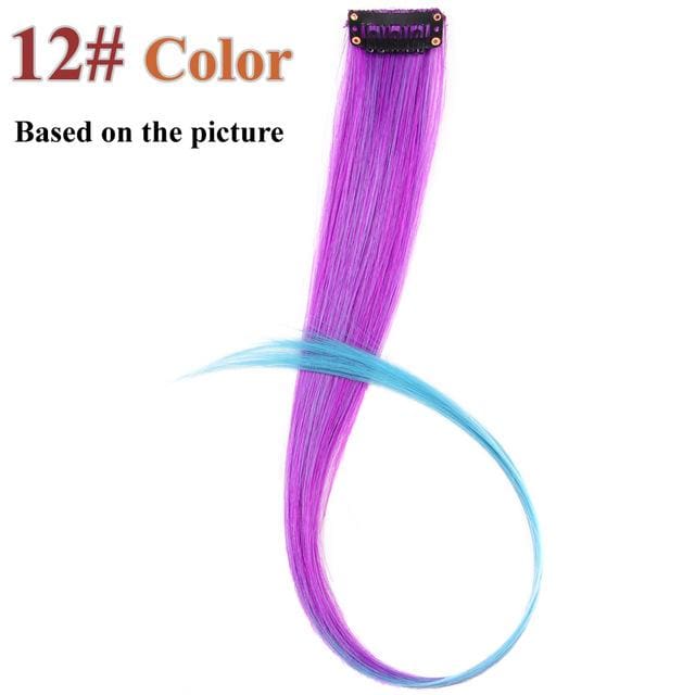 20 colors 50cm single clip in one piece hair extensions synthetic long straight p6/613 / 20inches