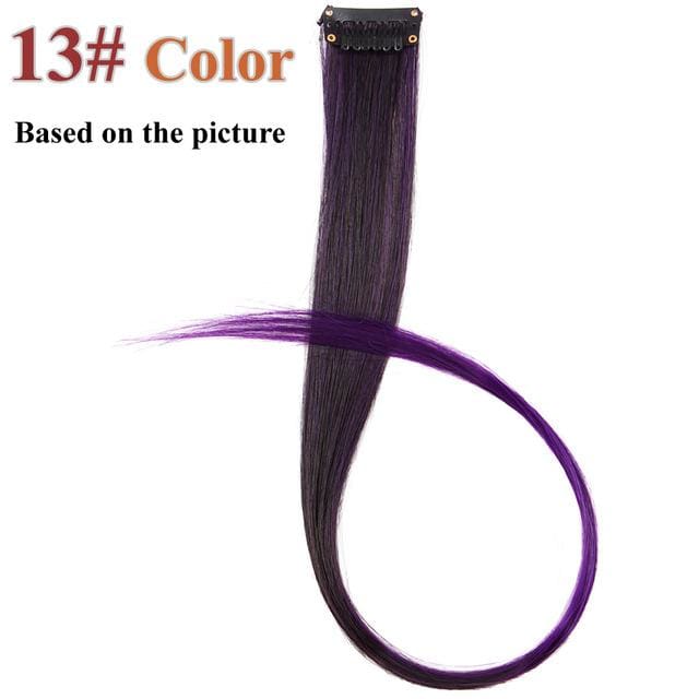 20 colors 50cm single clip in one piece hair extensions synthetic long straight p8/613 / 20inches