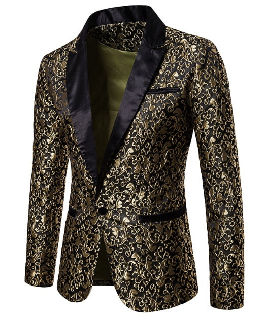 men's stylish luxury casual vintage paisley blazer