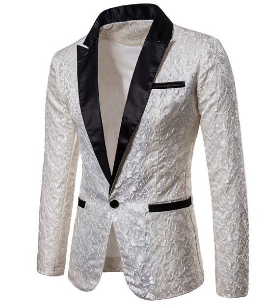 men's stylish luxury casual vintage paisley blazer