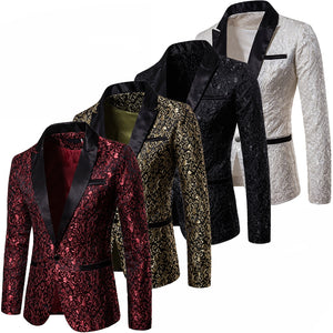 men's stylish luxury casual vintage paisley blazer