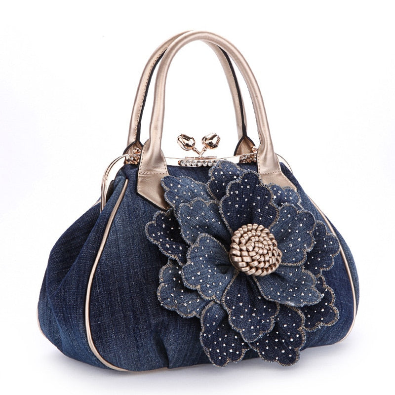 flower messenger canvas casual women tote
