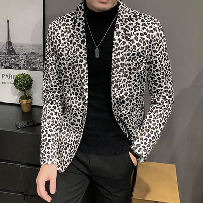 men's spring upgrade printing business suit/male fashion leisure groom dress man blazers