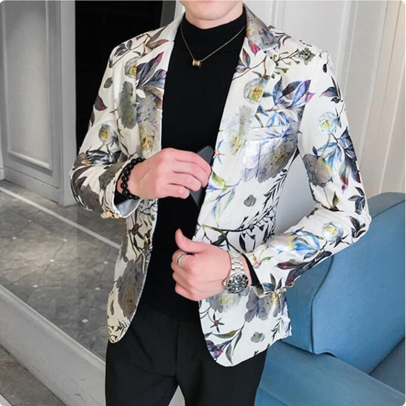 men's spring upgrade printing business suit/male fashion leisure groom dress man blazers