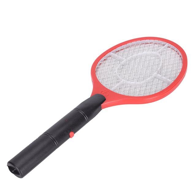 3 layers net dry cell hand racket electric swatter mosquito killer red