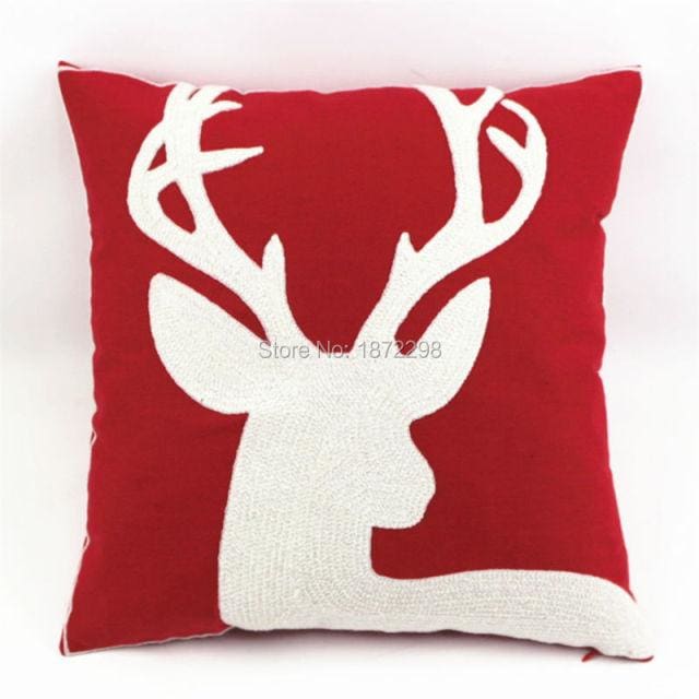 45*45cm christmas style 100% cotton wool embroidery cushion cover 450mm*450mm / 13a-02