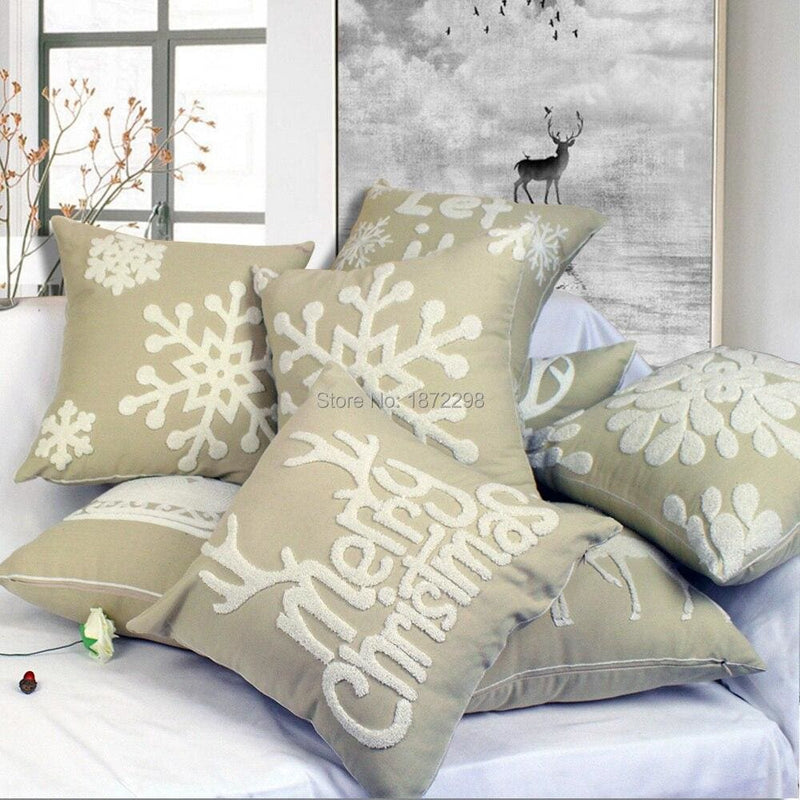 45*45cm christmas style 100% cotton wool embroidery cushion cover