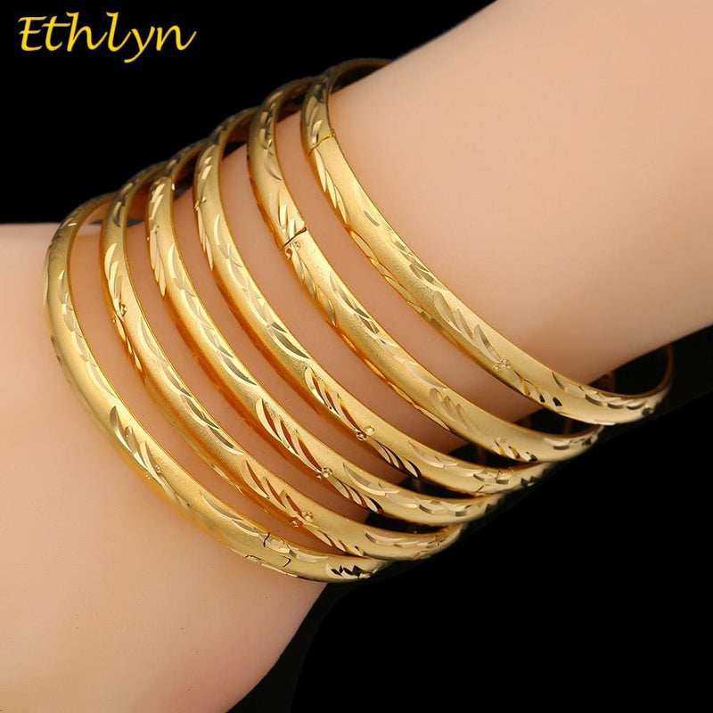 6pcs/lot gold color ethiopian charming women bracelet