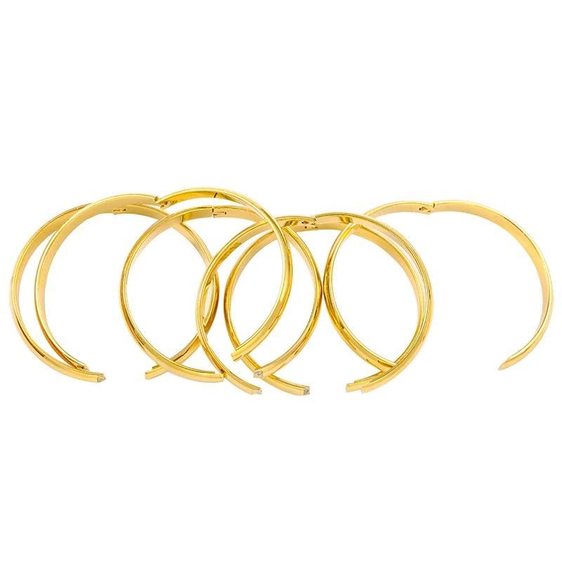 6pcs/lot women high polished gold color bangles