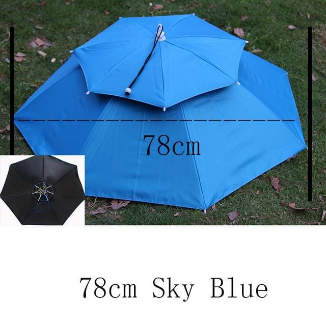 8 bone 50 cm fishing cap umbrella 78cmskyblue