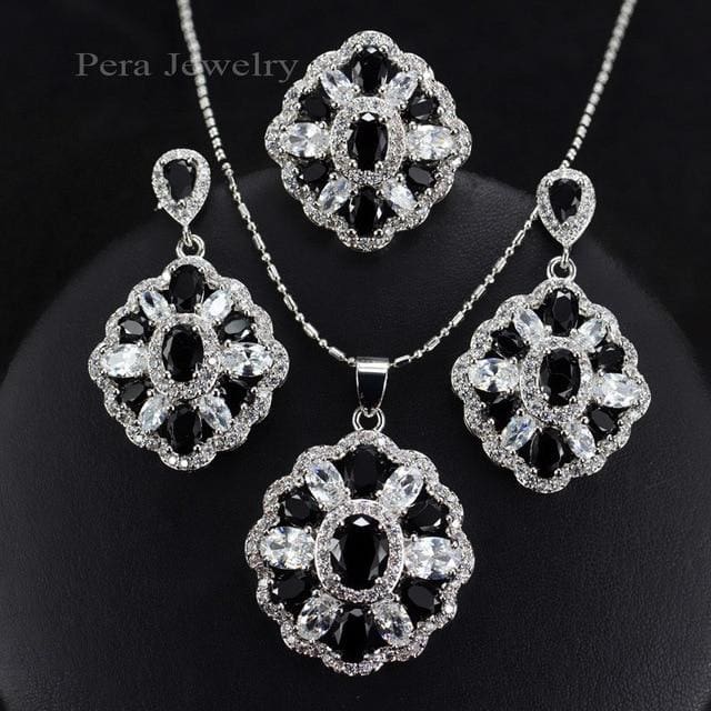 925 sterling costume jewelry cubic zirconia necklace and earrings set