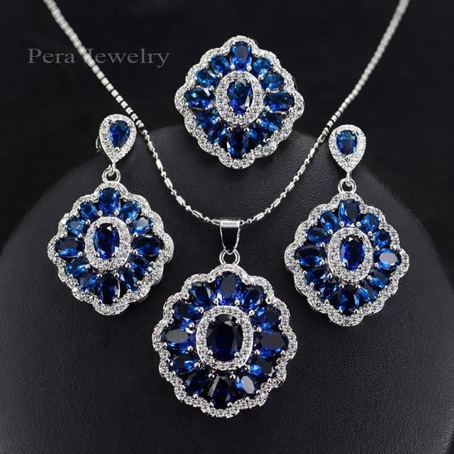 925 sterling costume jewelry cubic zirconia necklace and earrings set