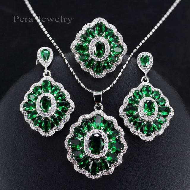 925 sterling costume jewelry cubic zirconia necklace and earrings set