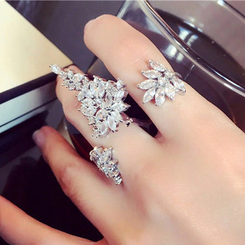 aaa cubic zirconia bridal wedding jewelry sets ring