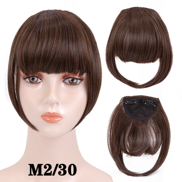 high temperature synthetic fiber fringe clip in bangs hair extensions