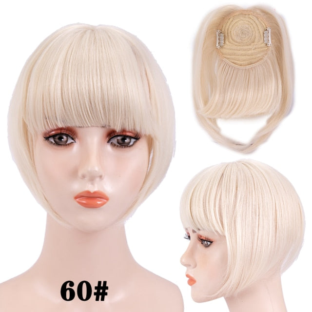 high temperature synthetic fiber fringe clip in bangs hair extensions