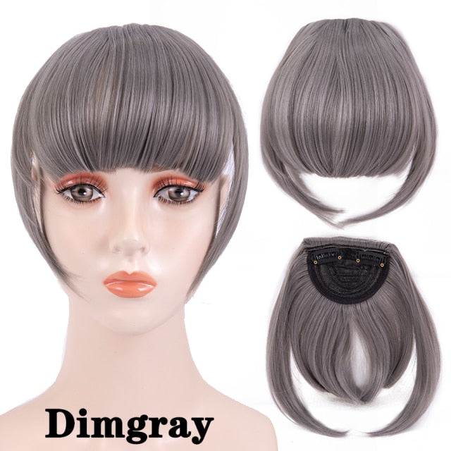 high temperature synthetic fiber fringe clip in bangs hair extensions xin dimgray / 6inches