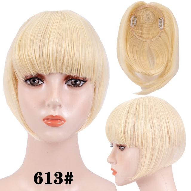 high temperature synthetic fiber fringe clip in bangs hair extensions