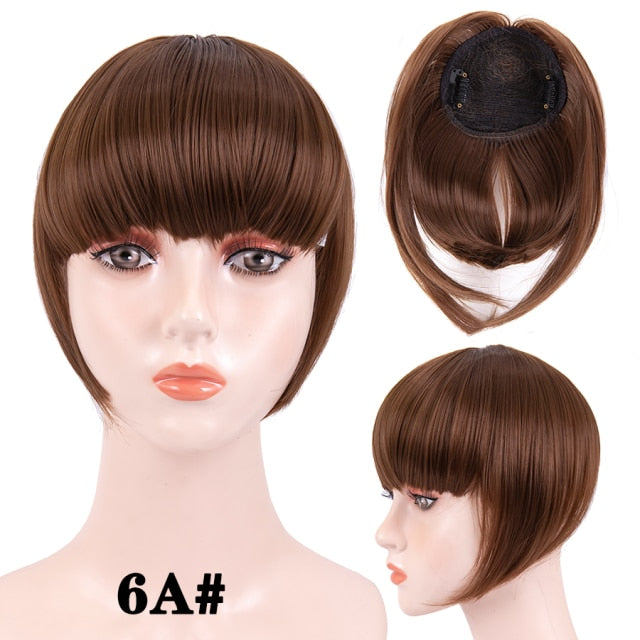 high temperature synthetic fiber fringe clip in bangs hair extensions