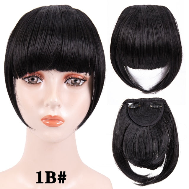 high temperature synthetic fiber fringe clip in bangs hair extensions xin 1b / 6inches