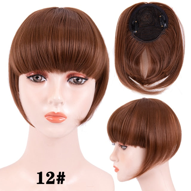 high temperature synthetic fiber fringe clip in bangs hair extensions