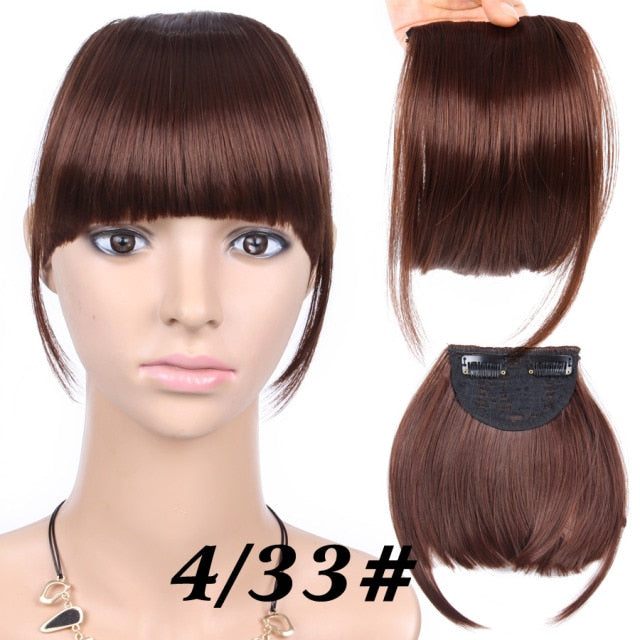 high temperature synthetic fiber fringe clip in bangs hair extensions 4-33 / 6inches