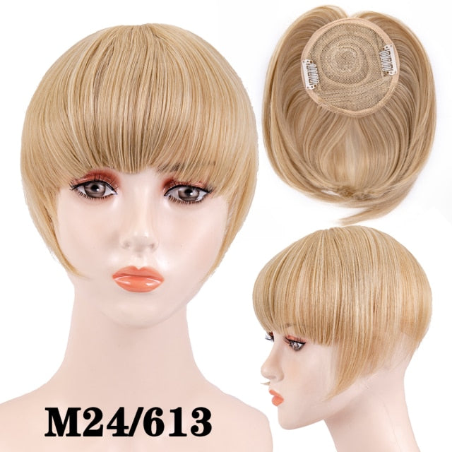 high temperature synthetic fiber fringe clip in bangs hair extensions