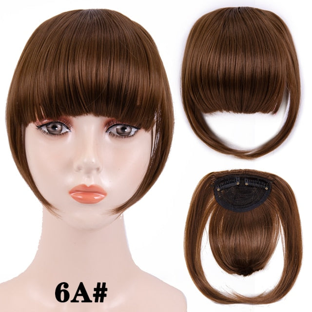 high temperature synthetic fiber fringe clip in bangs hair extensions xin 6a / 6inches