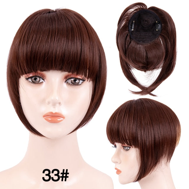 high temperature synthetic fiber fringe clip in bangs hair extensions