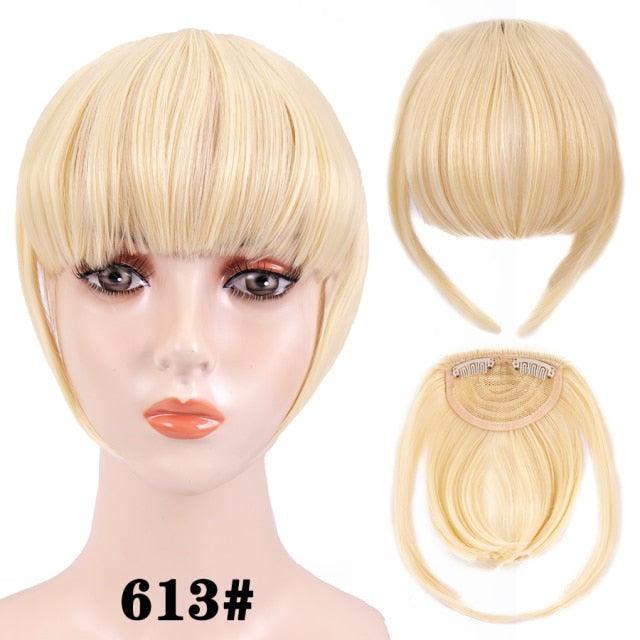 high temperature synthetic fiber fringe clip in bangs hair extensions