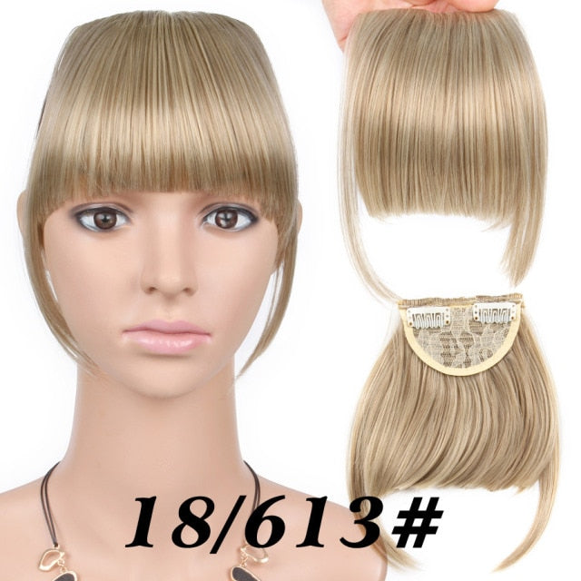 high temperature synthetic fiber fringe clip in bangs hair extensions 18-613 / 6inches