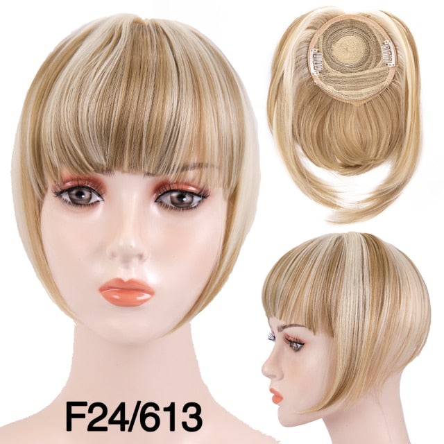 high temperature synthetic fiber fringe clip in bangs hair extensions