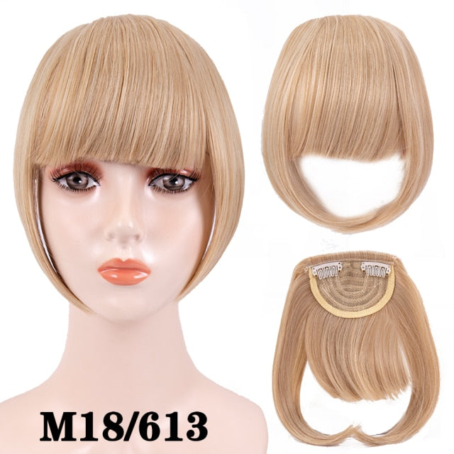 high temperature synthetic fiber fringe clip in bangs hair extensions xin m18-613 / 6inches