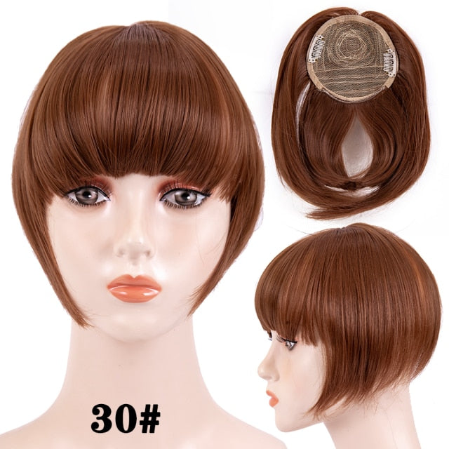 high temperature synthetic fiber fringe clip in bangs hair extensions