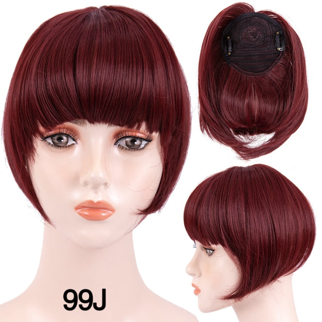 high temperature synthetic fiber fringe clip in bangs hair extensions xuan 99j / 6inches