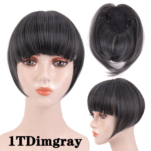 high temperature synthetic fiber fringe clip in bangs hair extensions