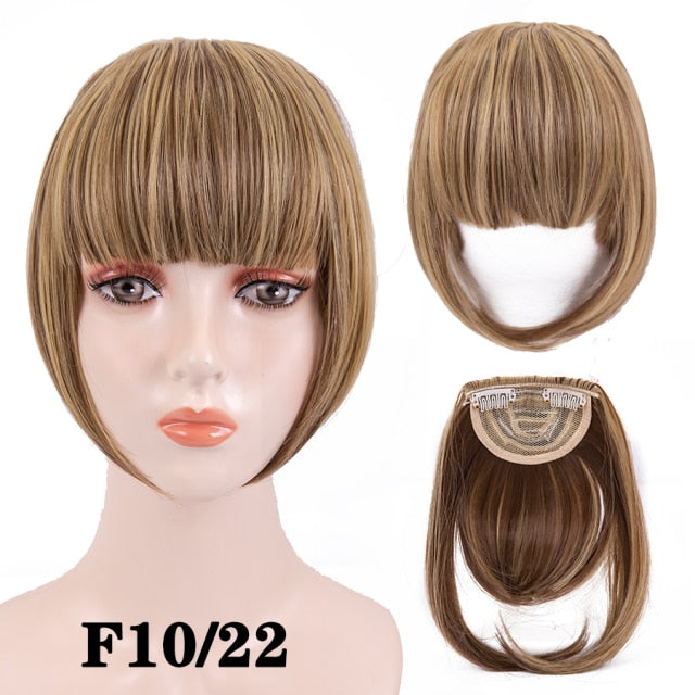 high temperature synthetic fiber fringe clip in bangs hair extensions xin f10-22 / 6inches