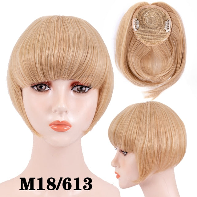 high temperature synthetic fiber fringe clip in bangs hair extensions