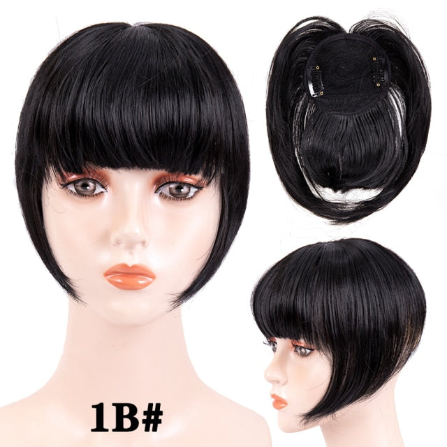 high temperature synthetic fiber fringe clip in bangs hair extensions