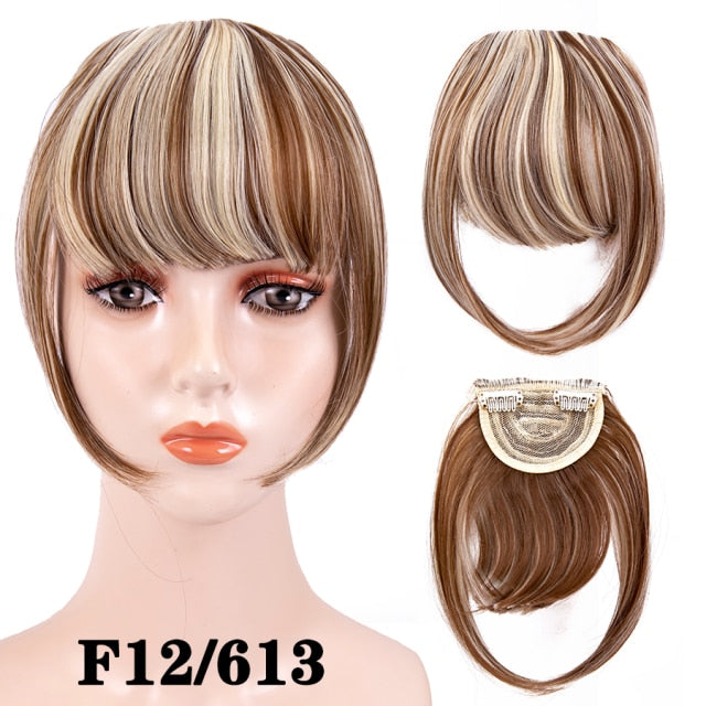 high temperature synthetic fiber fringe clip in bangs hair extensions xin f12-613 / 6inches