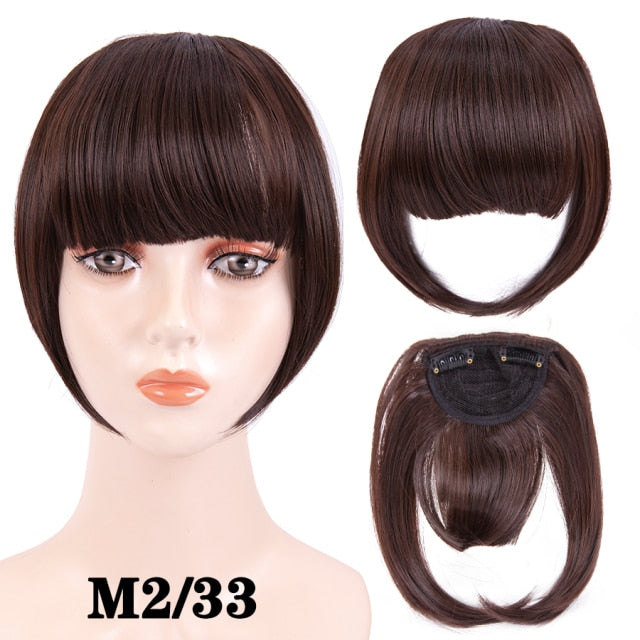 high temperature synthetic fiber fringe clip in bangs hair extensions xin m2-33 / 6inches