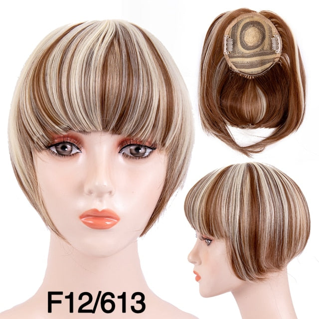 high temperature synthetic fiber fringe clip in bangs hair extensions