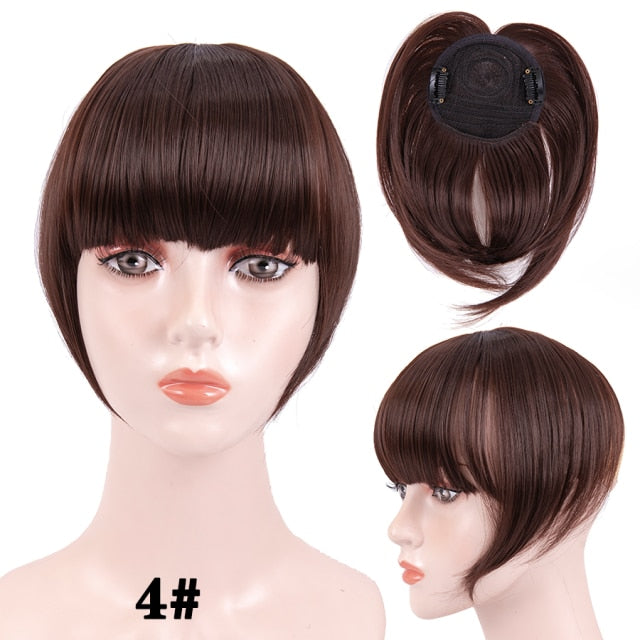 high temperature synthetic fiber fringe clip in bangs hair extensions