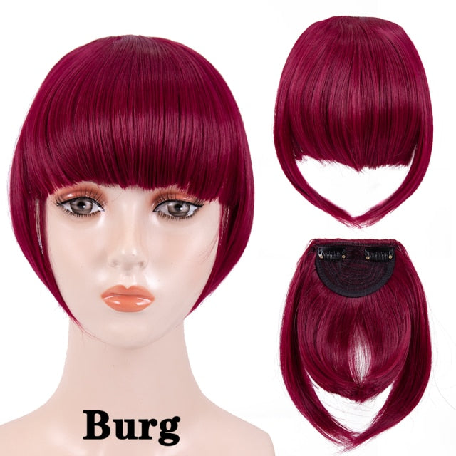 high temperature synthetic fiber fringe clip in bangs hair extensions xin burg / 6inches