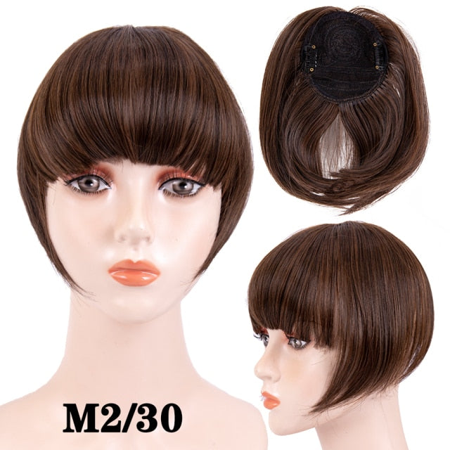 high temperature synthetic fiber fringe clip in bangs hair extensions