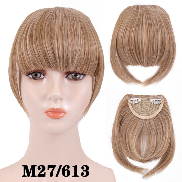 high temperature synthetic fiber fringe clip in bangs hair extensions xin m27-613 / 6inches