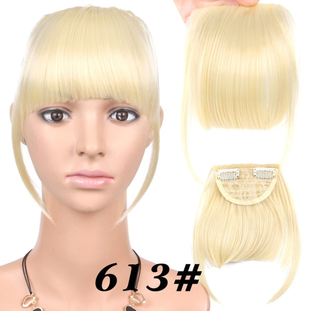 high temperature synthetic fiber fringe clip in bangs hair extensions 613 / 6inches