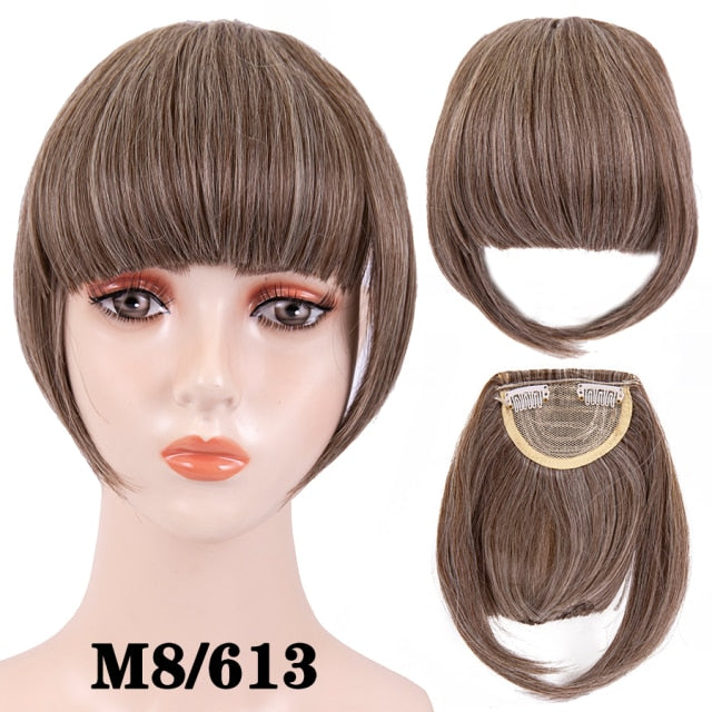 high temperature synthetic fiber fringe clip in bangs hair extensions xin m8-613 / 6inches