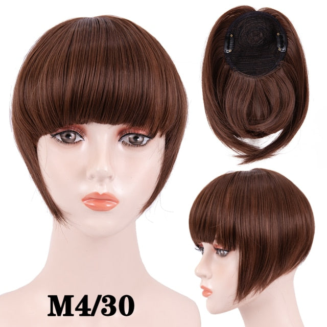 high temperature synthetic fiber fringe clip in bangs hair extensions